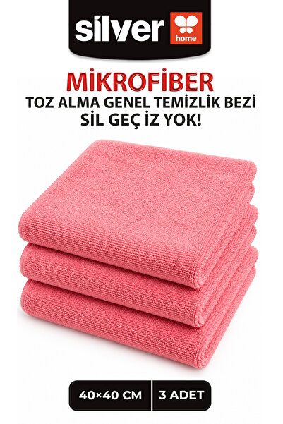 SİLVER HOME Premium Microfiber Cleaning Cloth 3-Pack 40X40 cm Super Absorbent...