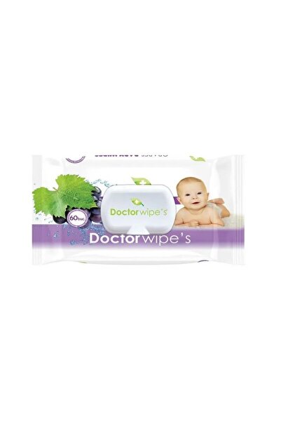 DOCTOR WIPES Мокри кърпички с масло от гроздови семена, 60 броя в кутия с капак