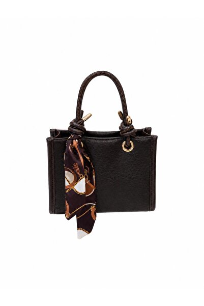 ÇANTA Women's Brown Scarf Hand and Shoulder Bag