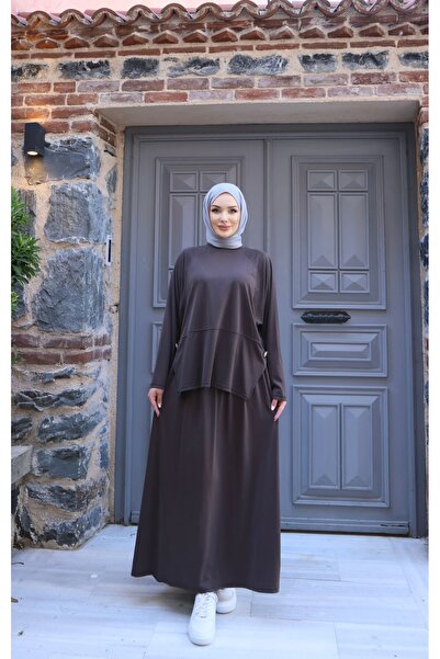 NİSUM MODA Button Detailed Skirted Modal Suit