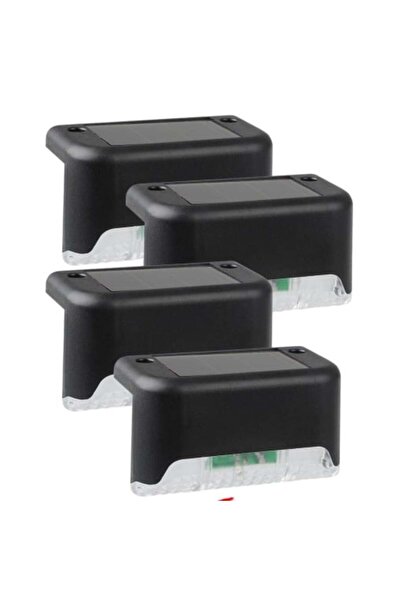 Deliny Set de 4 lămpi solare pentru exterior, montare pe scară sau perete, LE...