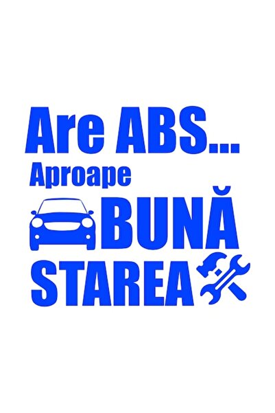 OEM Autocolant decorativ auto  "Are ABS... în stare aproape nouă ", 10cm, Alb...