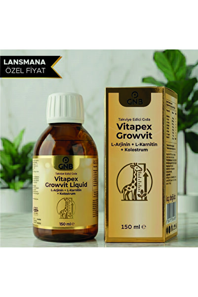 GNB Vitapex Growvit Liquid L-Arjinin Kolostrum L-Karnitin 150 ml Şurup