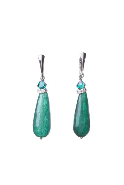THE GEM STORIES JEWELRY Σμαραγδένια Σκουλαρίκια  "Ψίθυρος "