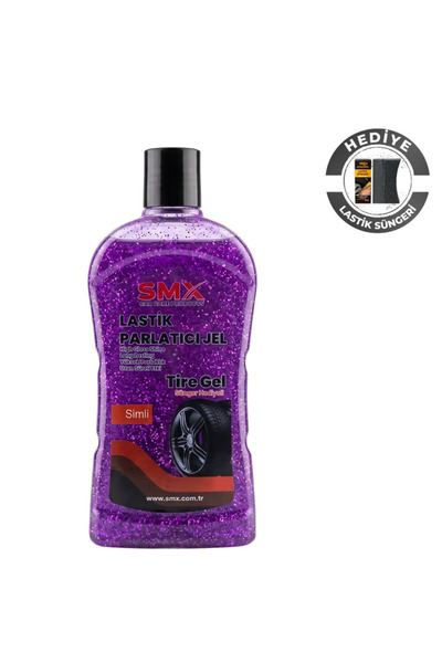 SMX Mor Simli Jel Lastik Parlatıcı 500 Ml + Sünger Hediye