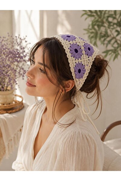 alinastore Tie-Up Summer Hair Bandanas with Flower Motifs