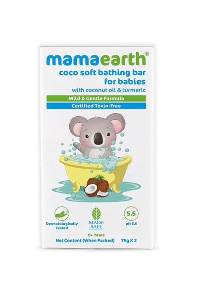 Mamaearth صابون استحمام ناعم للأطفال من كوكو، درجة حموضة 5.5، مع زيت جوز الهن...