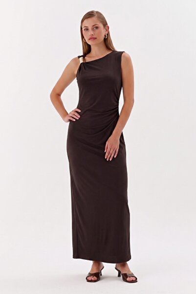 Shopping Shop Gold detailed long dress brown