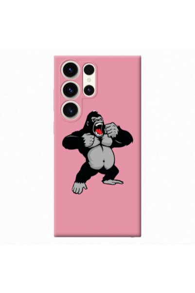 Other Samsung S24 Ultra Angry Gorilla2 Pink Colored Silicone TPU Θήκη