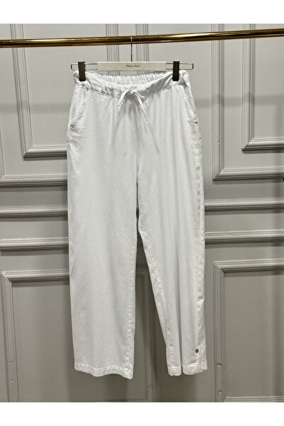 ALANURMODA 2773-2 Tie-Waist Trousers White