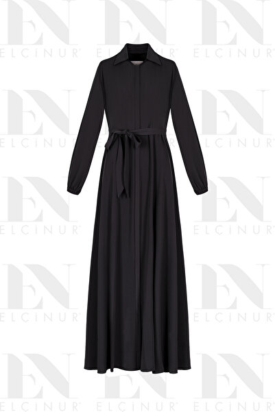 ELÇİNUR 26175 Belted Mevlana Ferace