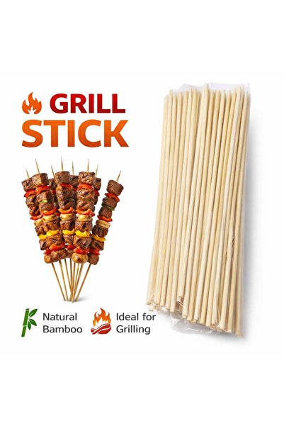 IQRAA Natural Bamboo BBQ Grill Skewers Sticks for Barbecue and Kebabs