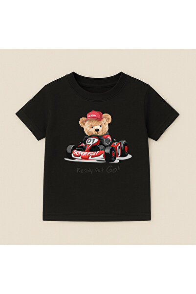 SVART WEAR Teddy Bear Printed Crew Neck Cotton Short Sleeve Kids & Youth T-Shirt