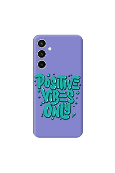 Other Samsung S24 FE Positive Vibes Only Purple Colored Silicone TPU Θήκη