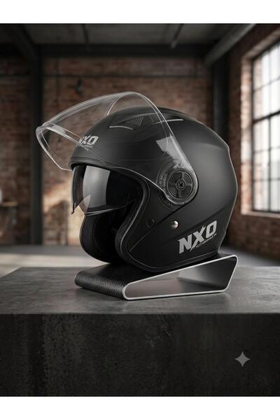 NXO Dahili Gözlüklü Açılır Camlı Şehir İçi Scooter Yarım Kask - Standart Beden