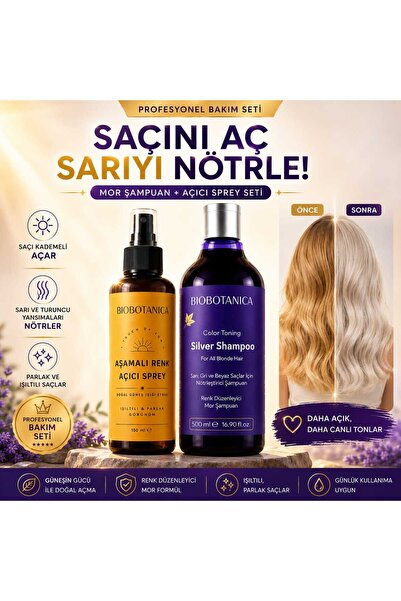 Biobotanica TOUCH OF SUN Aşamalı Renk Açıcı Sprey 150 ML + Silver Turunculaşm...