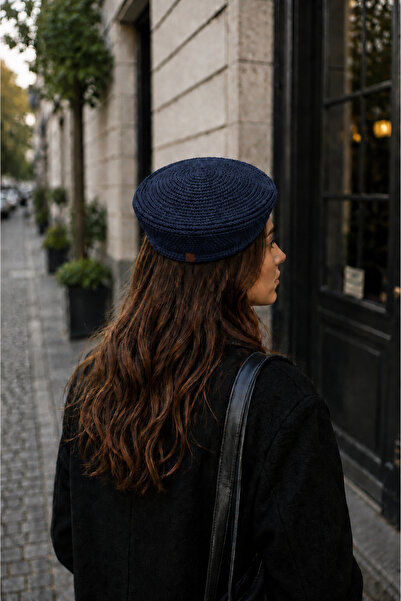 Zeora Home Women's Knitted Beret Summer Straw Beret Jute Look Handmade Stylis...