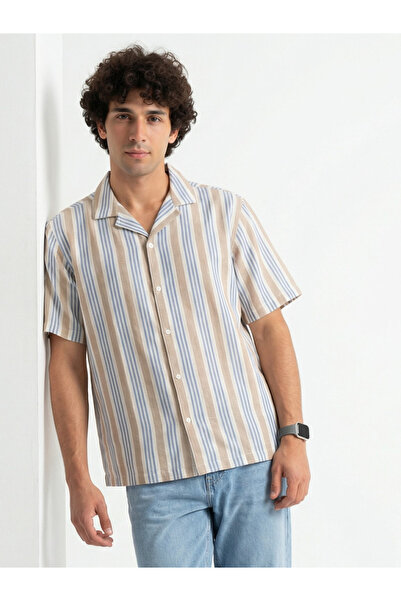TRULOOM By Styli Men Relaxed Striped Casual Shirt