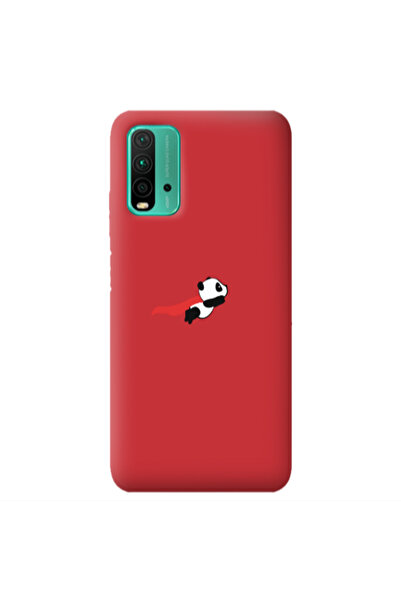 Other Xiaomi Poco M3 kite flying panda Red Colored Silicone TPU Θήκη