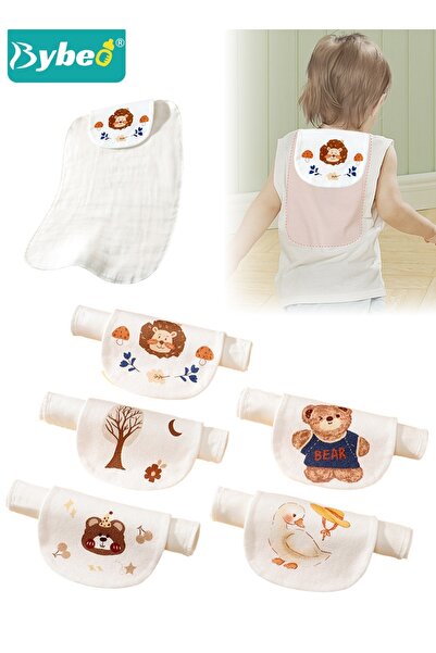 BYBEO 5-Piece Baby Sweat Absorbent Towel, 100% Cotton Baby Towel, Infant Back...