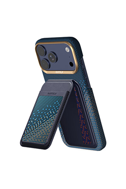 Raptic iPhone 17 Pro Max Kılıf 2in1 Bundle Kit Aramid Skin Serenity Seri Kartlıklı Karbon Kapak Laci