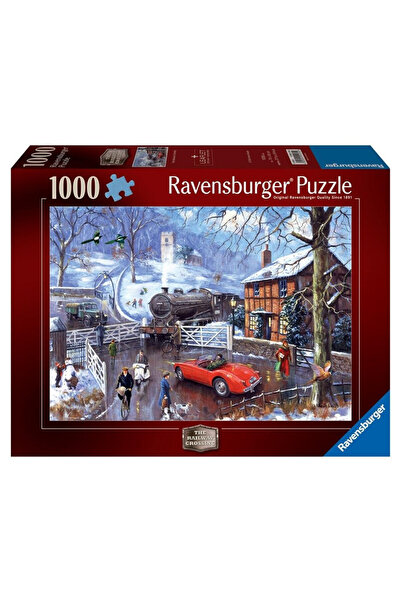 RAVENSBURGER Puzzle Ravensburger, Gara de iarna, scena de iarna detaliata, pi...
