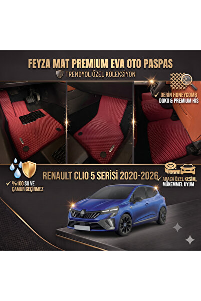 FEYZA OTO RENAULT RENO CLIO 5 SERİSİ 2020-2026 ARACA ÖZEL EVA PASPAS TAKIMI F...