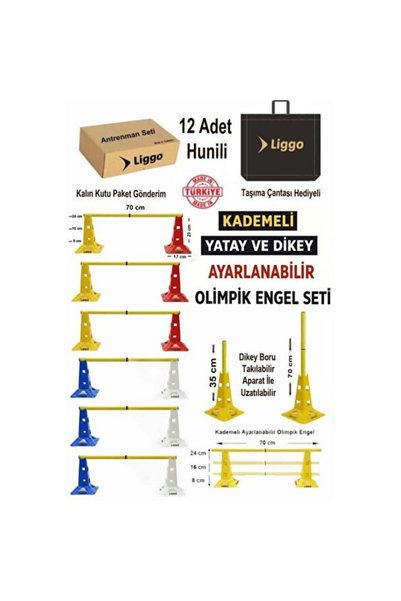 Empressco Kademeli Yatay ve Dikey Ayarlanabilir Olimpik Antrenman Engel Seti ...