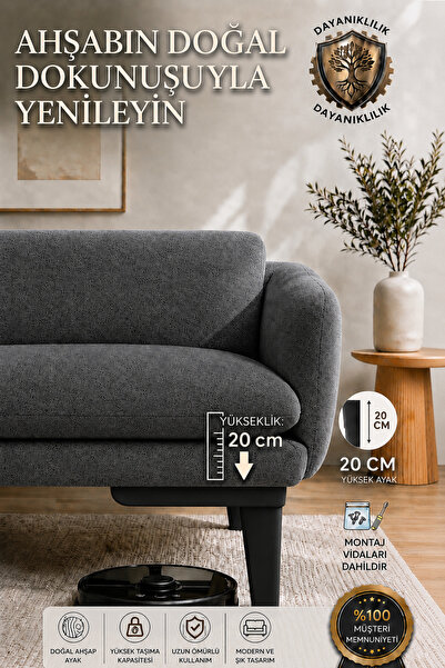 LEGORA WOOD DESIGN 20 cm Blunt Wooden Furniture Leg Black |   Gürgen Sofa, Co...