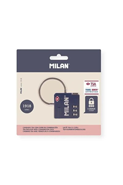 OEM Lacat cu cifru TSA MILAN metalic 3 cifre albastru 430