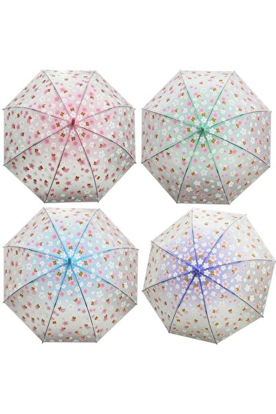 OEM Umbrelă transparentă pentru copii Trifox cu model floral și cu ursuleți