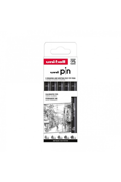 MC Micostore Set 5x Liner UNI PIN-200 ASP009, pe baza de apa, varf 0.2-1.0mm,...