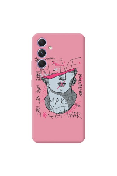 Other Samsung A35 Make art Pink Colored Silicone TPU Θήκη