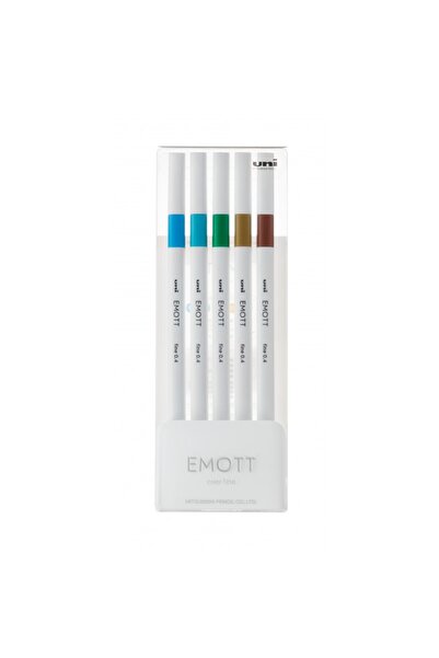 MC Micostore Fineliner UNI EMOTT PEM-SY, 0.4mm, NO.4, set 5 culori metalizate