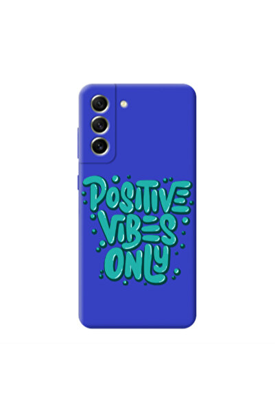 Other Samsung S21 Positive Vibes Only Blue Colored Silicone TPU Θήκη