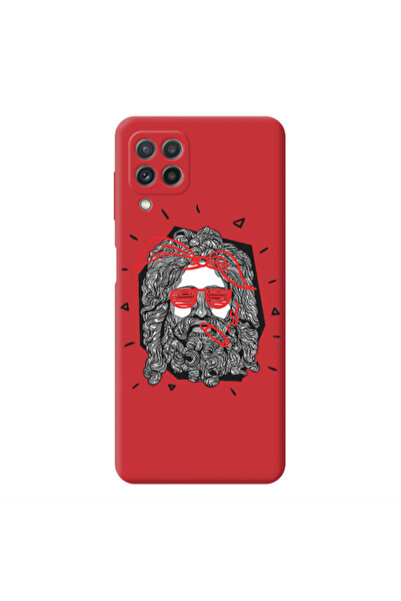 Other Samsung A22 4G Cool glasses Red Colored Silicone TPU Θήκη