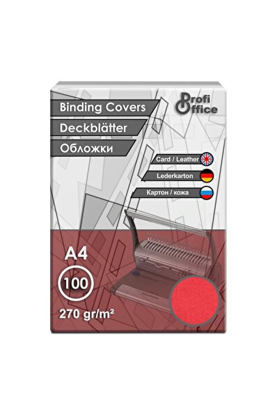 MC Micostore A4 binder cover, red cardboard, imitation Leather, 270g/sqm, top...