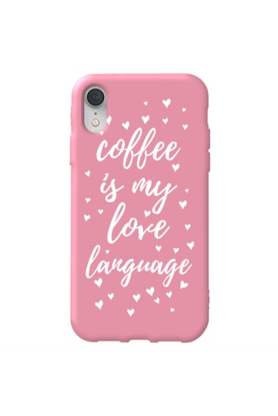 Other Apple iPhone Xr Coffe is my love language Pink Colored Silicone TPU Θήκη