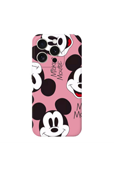 Other Apple iPhone 15 Pro Mickey Mouse Pink Colored Silicone TPU Θήκη