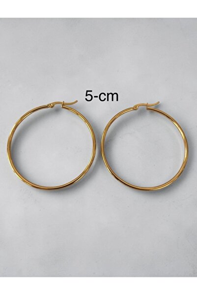 Hoop jewelery Steel 5-cm Thin Hoop Earrings