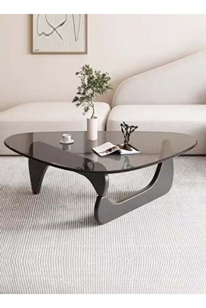 Raffine Mid Century Abstract Design Modern Coffee Table with Solid Wood Frame...