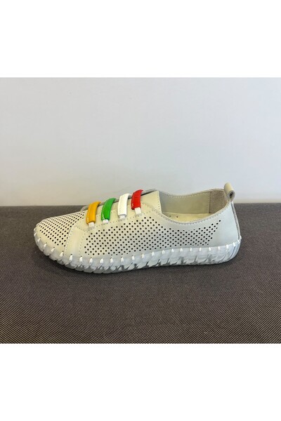 Moda Arena Genuine Leather Elastic Ballet Flats