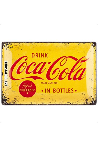 Nostalgic Art Nostalgic-Art Retro Blechschild, Coca-Cola – Logo Yellow – Gesc...