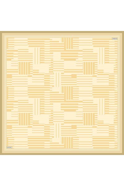 Levidor Yellow Three-Line Twill Silk Scarf