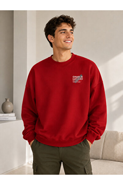caddekombin Unisex Charlie Luciano Printed Crew Neck Sweatshirt