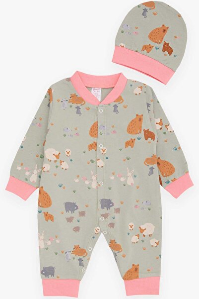 Breeze Baby Girl Jumpsuit Spring Themed Animal Patterned 0-3 Months-6 Months,...