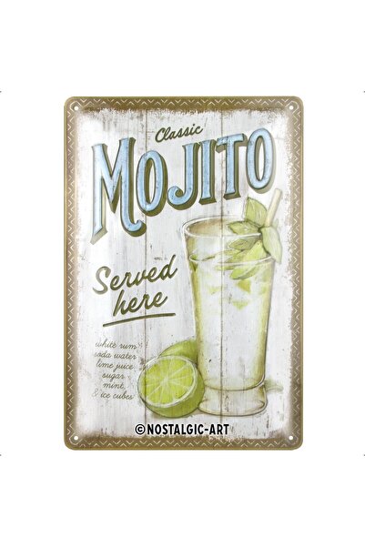 Nostalgic Art Nostalgic-Art Mojito Servit Aici, Placă Retro, 20 x 30 cm, Idee...