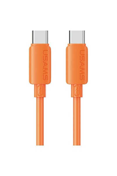 Usams Cablu USB-C la USB-C U98 60W 3A 1m Portocaliu