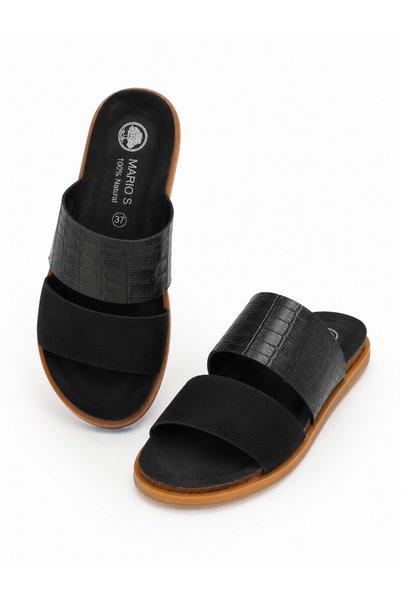 Castle Black Surface Marios Anita Black -Spanish Production- Premium Women's Slippers
