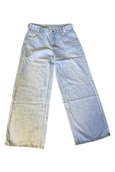 OEM Blugi dama, talie inalta, albastru, drept, casual, marimea M (30)
